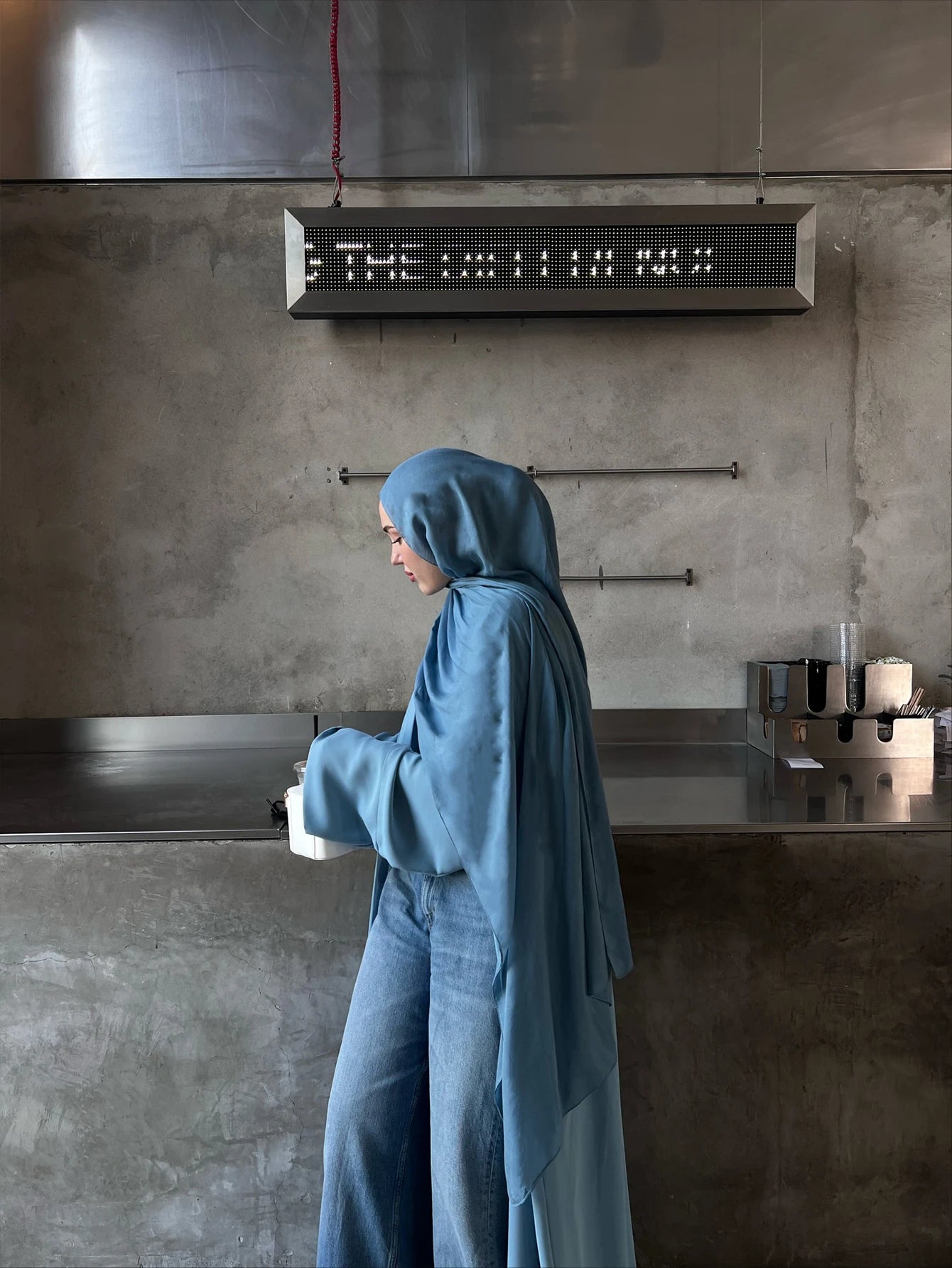 Elegant Women's Long Abaya in a beautiful hue, featuring a comfortable Woven Fabric with Regular Long Sleeves and a slight stret