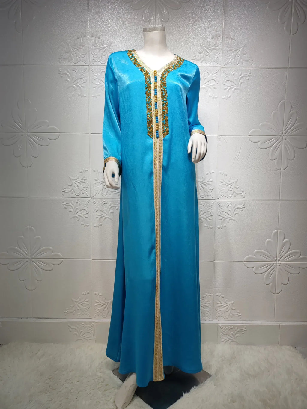 Muslim Abaya for Women Dubai Jalabiya Long Dress Islam Clothing Evening Dresses Turkey Fashion Luxury Diamond Kaftan Robe Femme