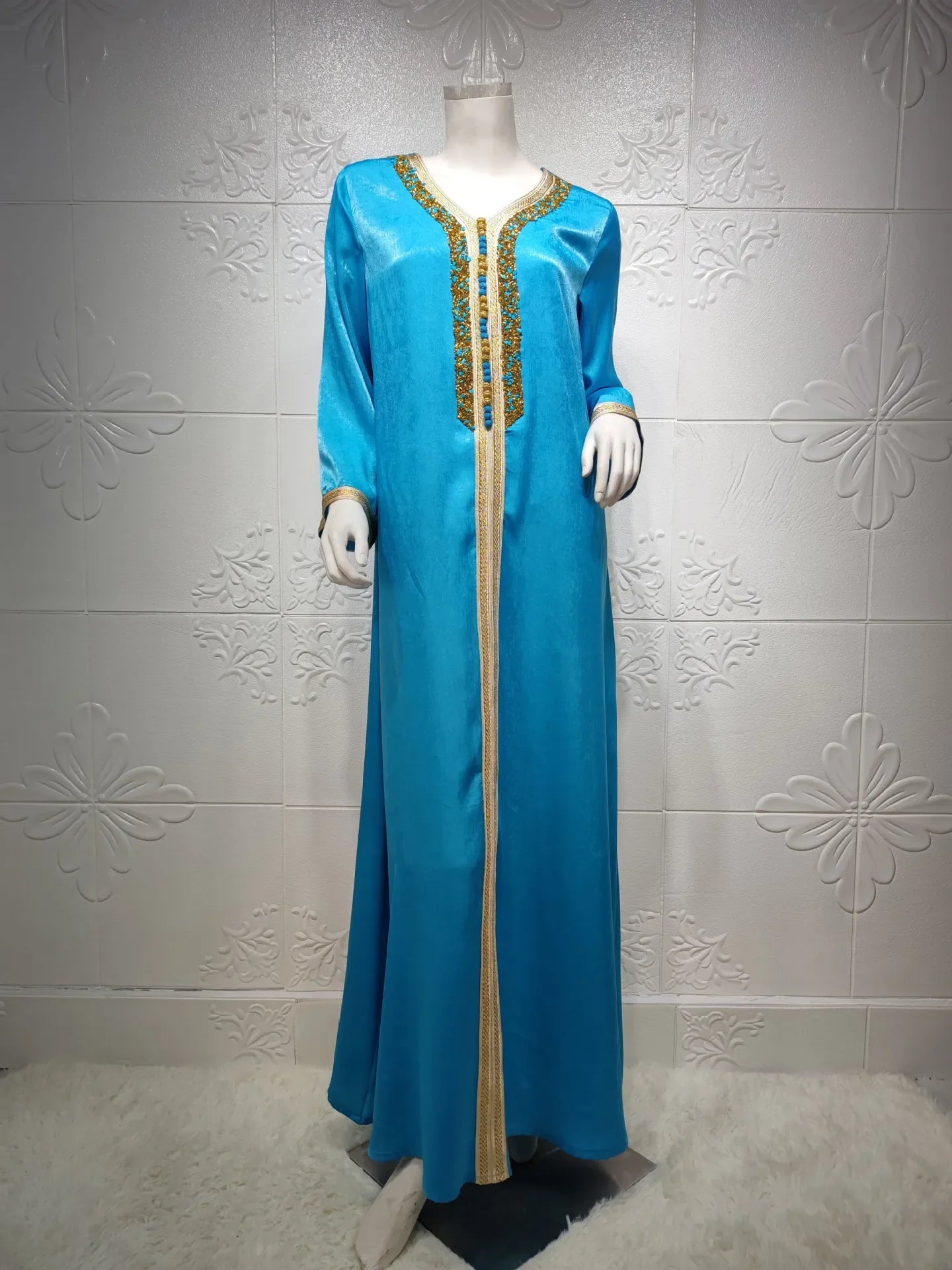 Muslim Abaya for Women Dubai Jalabiya Long Dress Islam Clothing Evening Dresses Turkey Fashion Luxury Diamond Kaftan Robe Femme
