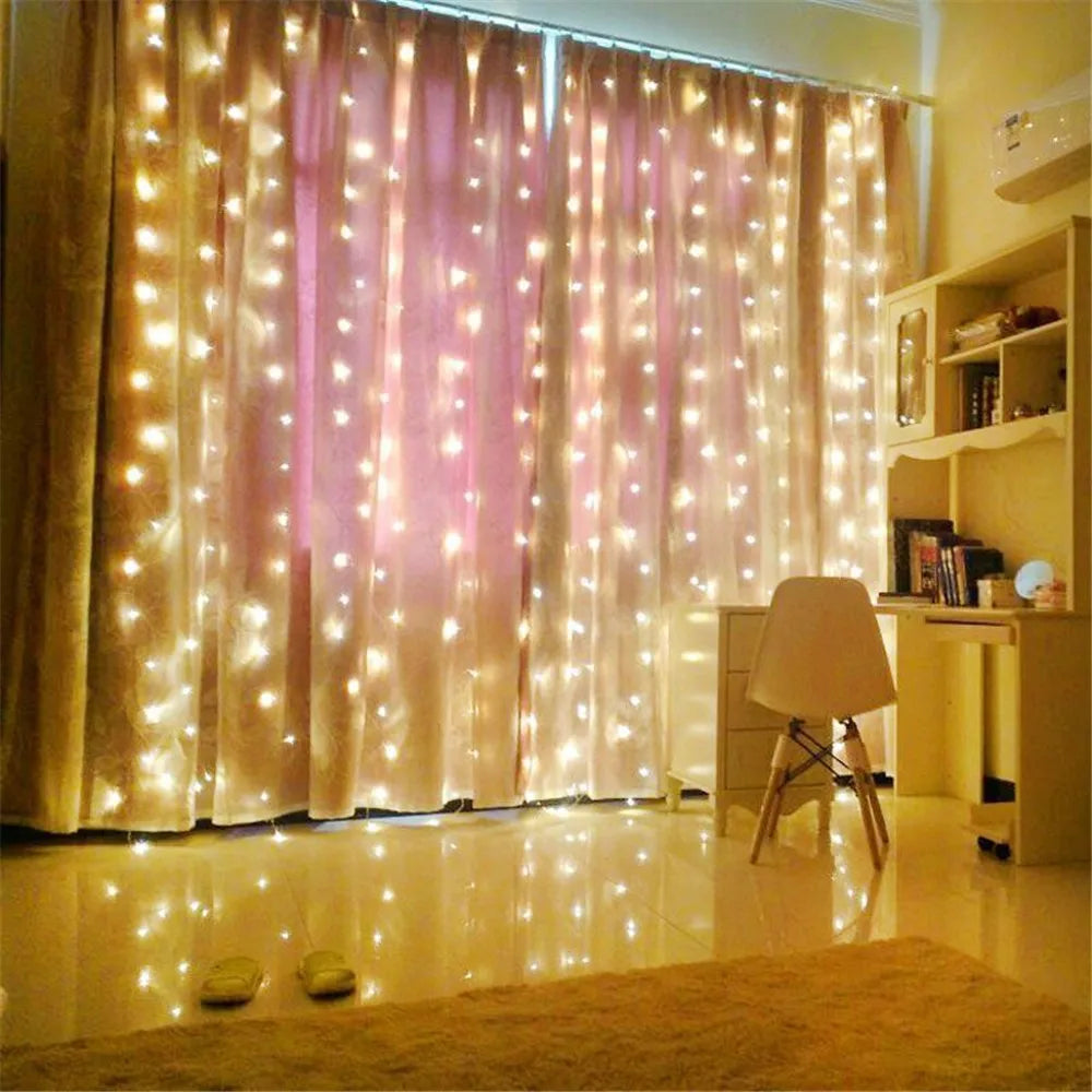 USB Curtain Light Outdoor Fairy String Lights Garden Yard Wedding Birthday Christmas Mother's Day Party Holiday Decor Lights
