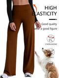 Soft Sports Straight Leg Pants Womens Mid Waist Yoga Trouser Fitness Workout Leggings Naked Feeling Pilates Running Sweatpants