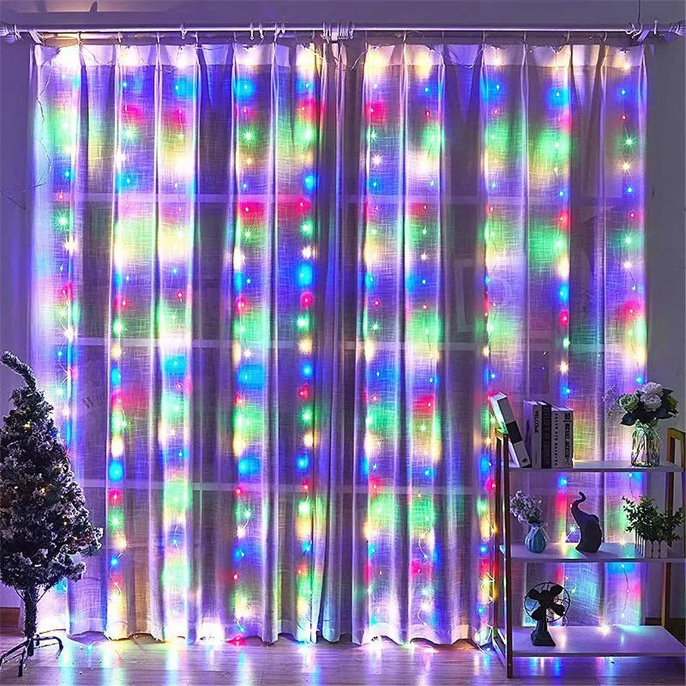 USB Curtain Light Outdoor Fairy String Lights Garden Yard Wedding Birthday Christmas Mother's Day Party Holiday Decor Lights