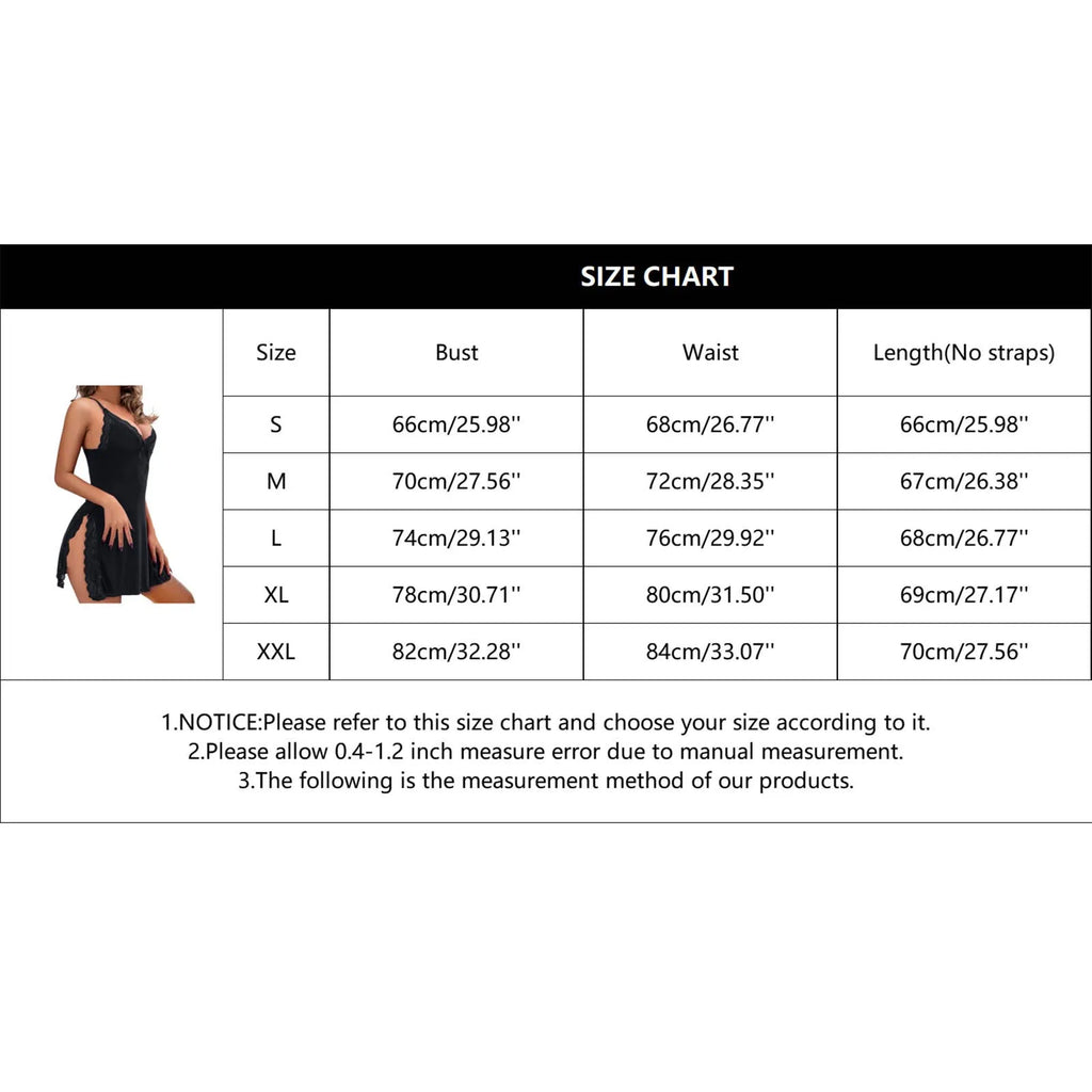 Sleepwear Women Lace Sexy Spaghetti Strap Home Clothes Solid Nighte Low Cut Sleeveless Split Nightgown Backless Ultra Mini Dress