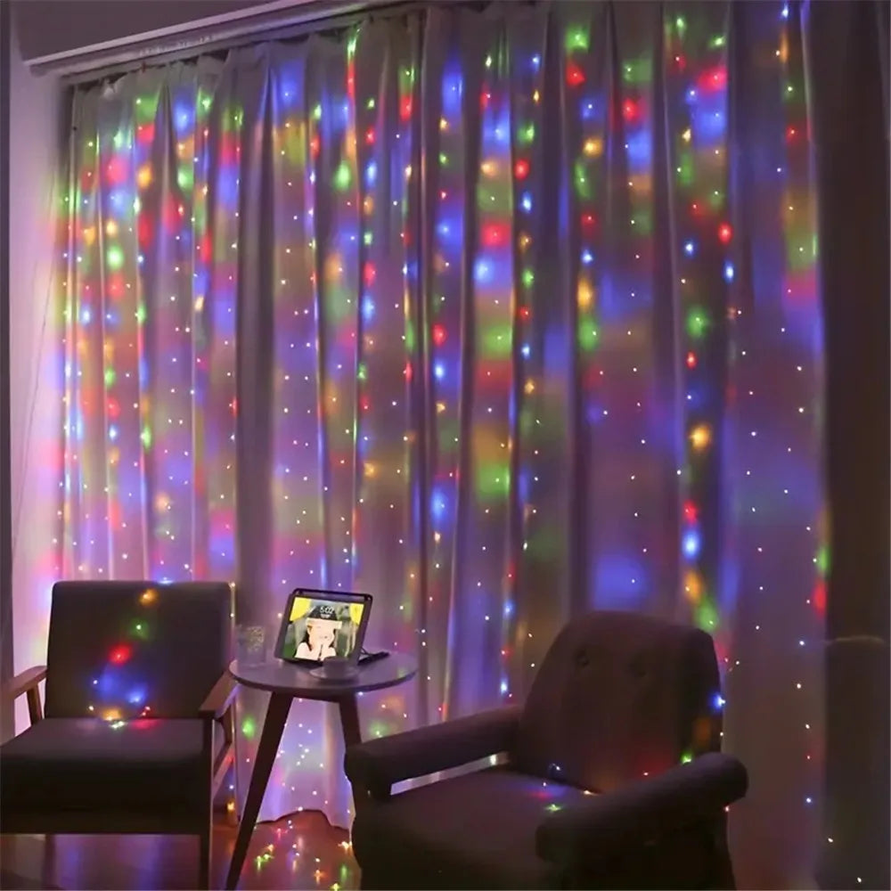USB Curtain Light Outdoor Fairy String Lights Garden Yard Wedding Birthday Christmas Mother's Day Party Holiday Decor Lights